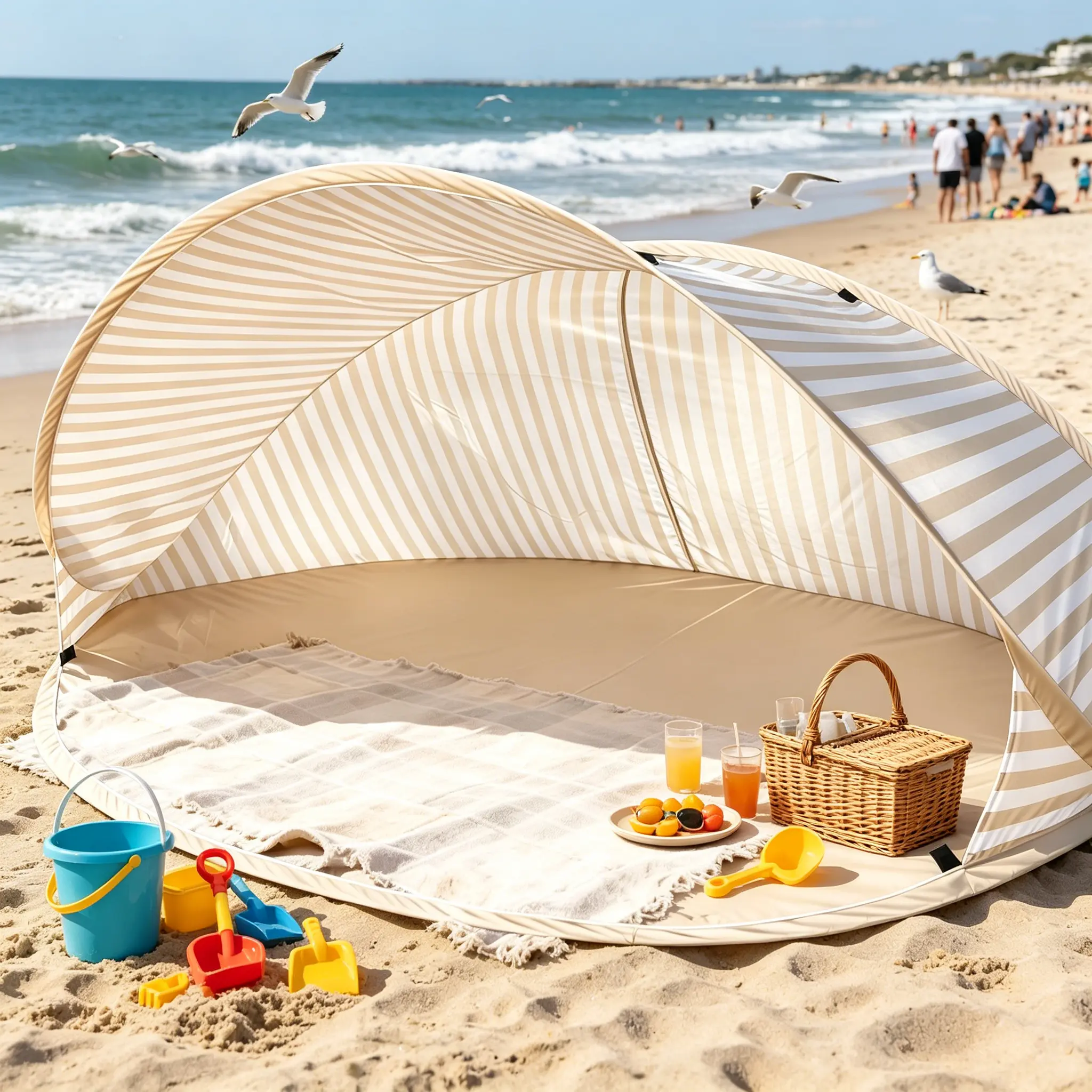 Magic Pop-Up Beach Tent 2-Person – Opens Itself in 2 Seconds, No Poles, Instant Portable Shade for Camping, Festivals & Family Fun