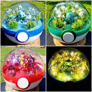 Pokemon Terrarium Extra Large / Bulbasaur/ Pokeball / Diorama / Gift / Squirtle / Charmander / Birthday / Christmas / Art / Anime / Love