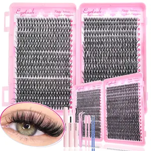1 box/2 boxes 720/240+240pcs DIY Eyelash Extension Set Single Eyelash Tuft, 9-18mm Mix with Eyelash Bonding, Eyelash Glue Extension & Tweezers for Beginners, Exquisite Gift Set Exquisite Gifts, New Year Gifts, Valentine'S Day Gifts, Makeup