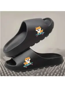 Unisex Sandals Shiba Inu Skateboard Design Suitable for Indoor and Outdoor Home and Travel Slippers AllSeason Comfortable Style Fashionable Footwear, Women Shoes