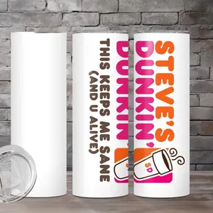 PERSONALIZED DUNKIN Stainless Steel Drink Tumblers. 20oz Double Insulated Thermos Cups