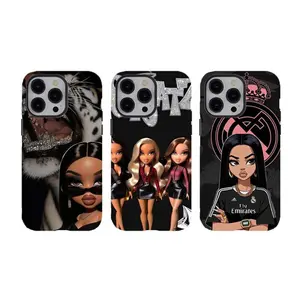 [No magnetic]  Baddie Bratz doll phone Case,Aesthetic hard phone Cover,Dual-Layer design phone case,for iPhone 17 16 15 14 13 12 11 8 7 for Samsung For Galaxy Series,Durable Shockproof Protective smartphone Cover,Trendy Y2K Cover