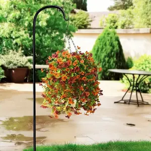 Realistic Hanging Floral Plant, Flowers & Leaves, Durable Indoor/outdoor Decor, No Maintenance Fake Plants for Porch, Patio, Balcony, Artificial Hanging Plant
