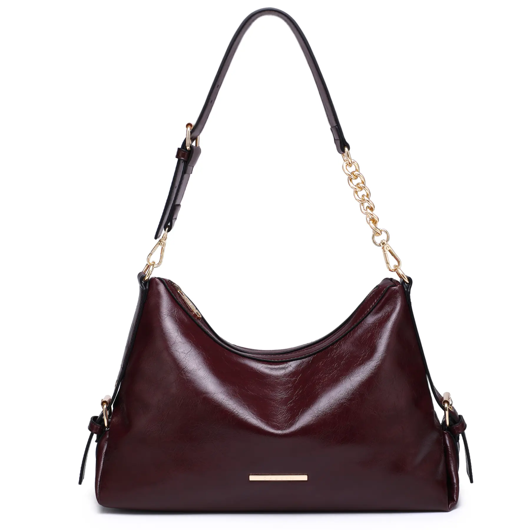 Dasein Vegan Leather Shoulder Bag for Women Chic Chain Strap Hobo Purse with Soft Slouchy Design outdoorfun