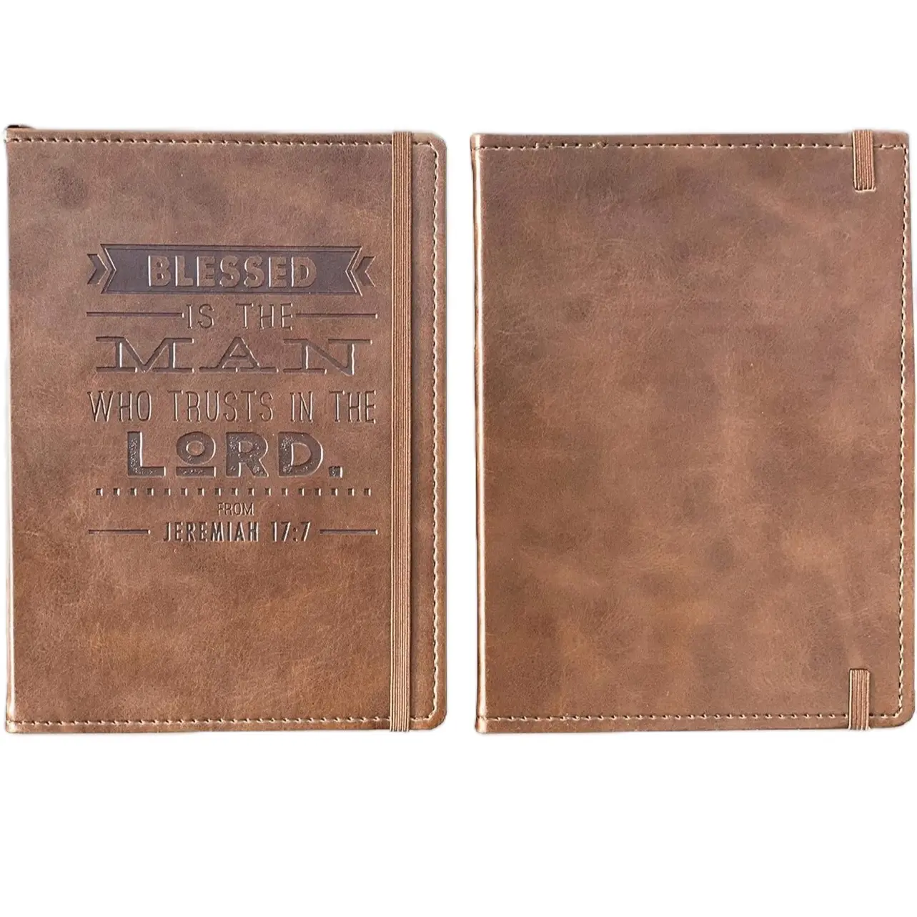 Blessed is the Man Who Trusts in the Lord Leather Journal - Perfect for Note-taking and Writing