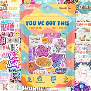 Glitter You've Got This by Sticker Pack Puraesla - 300 Positive Affirmation Stickers, Emotional Boost Glitter Motivational Sticker Pack, Encouraging Quotes for Laptop, Water Bottles, Vision Board, Self Love