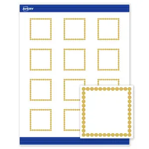 Avery Printable Square Cards, Gold Beads, 2" x 2", Matte White Square Cards, Laser/Inkjet, 120ct, Great for Business Cards