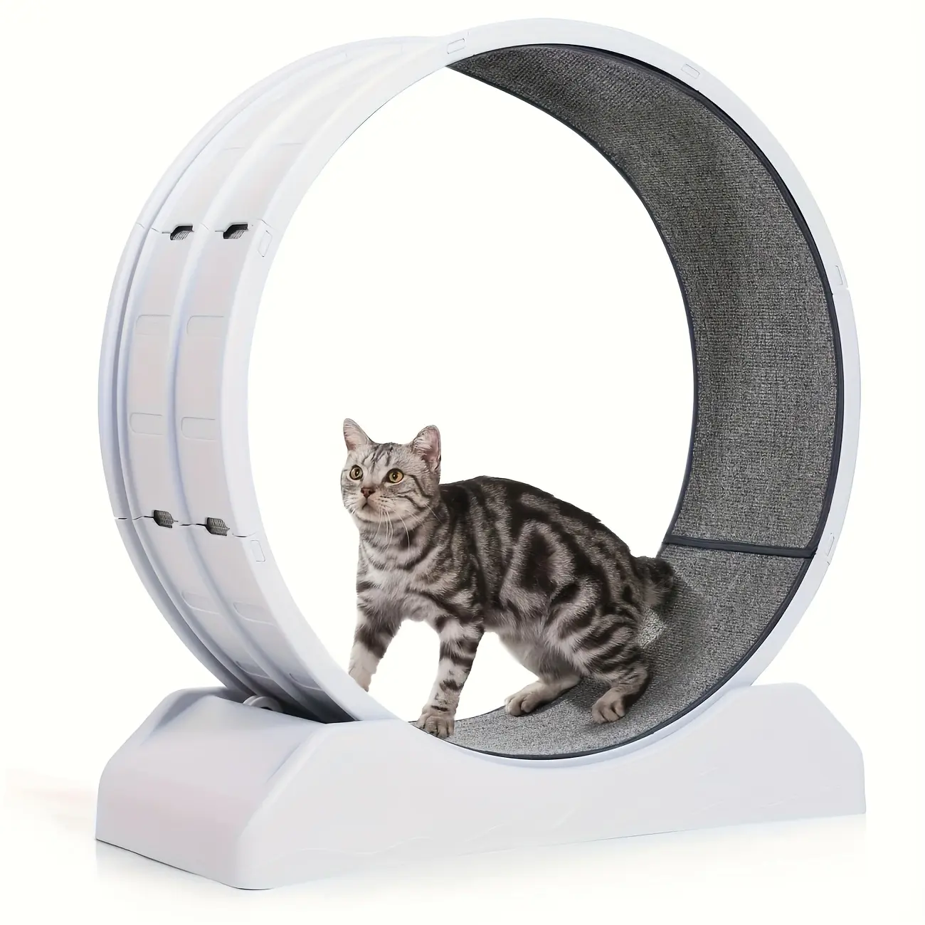 Cat Exercise Wheel, 33" Large Carpeted Cat Exercise Wheel, Interactive Running Track for Cats, Ideal for Indoor Play and Exercise, Durable and Safe Design