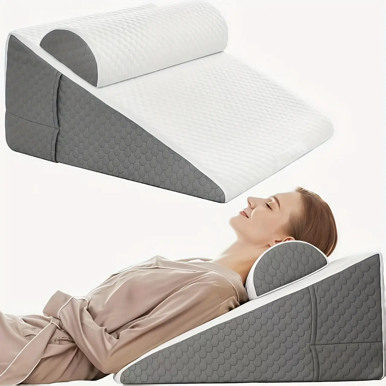 Medical-Grade Wedge Pillow (7.5"/8"/12") – For Acid Reflux, Back Pain, Snoring & Post-Surgery Recovery | Cooling, Breathable Cover