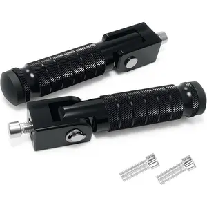 Universal CNC Motorcycle Foot Pegs 90 Degree Foldable, Aluminum Bike Pegs Fits Most Models with M8 (8mm) Install Bolts