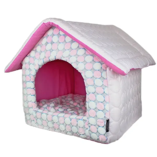 Parisian Pet 'Cotton Candy House' (S) for Dogs & Cats - Cozy, Durable, Lightweight Pink Pet House for Small Pets, Washable Design