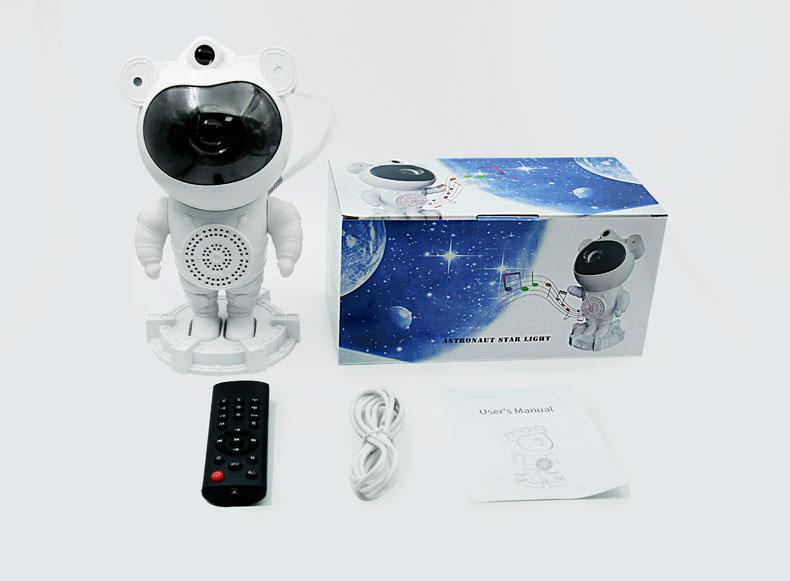 Galaxy Astronaut Projector Lamp with Bluetooth Music Speaker Timer Nebula Star Space Projector Night Light for Kids Gift Home Decor White Noise Room Remote Control