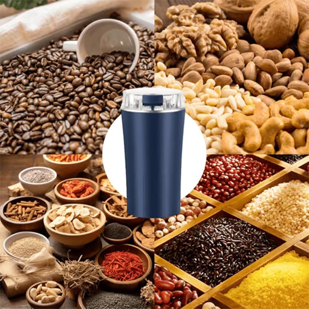 High-speed, powerful household ultrafine grinder; electric grain mill with one-button control; durable food-grade stainless steel; versatile multi-purpose grinder for coffee beans, spices, and herbs