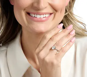 Steel by Diamonique 2ct Oval Solitare Ring