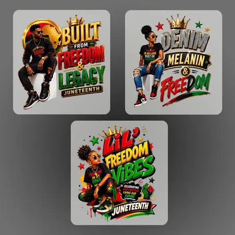 "June 19 1865 Freedom-Resilience-Joy" DTF Iron-On Transfer, Bold 1865 Message, Freedom Texts, African American Pride, Wash-Safe 24h Fabric Crafts, Iron-On in 15-30s, DIY Craft Decor for T-Shirts & Bags, Black History Month Events Supply