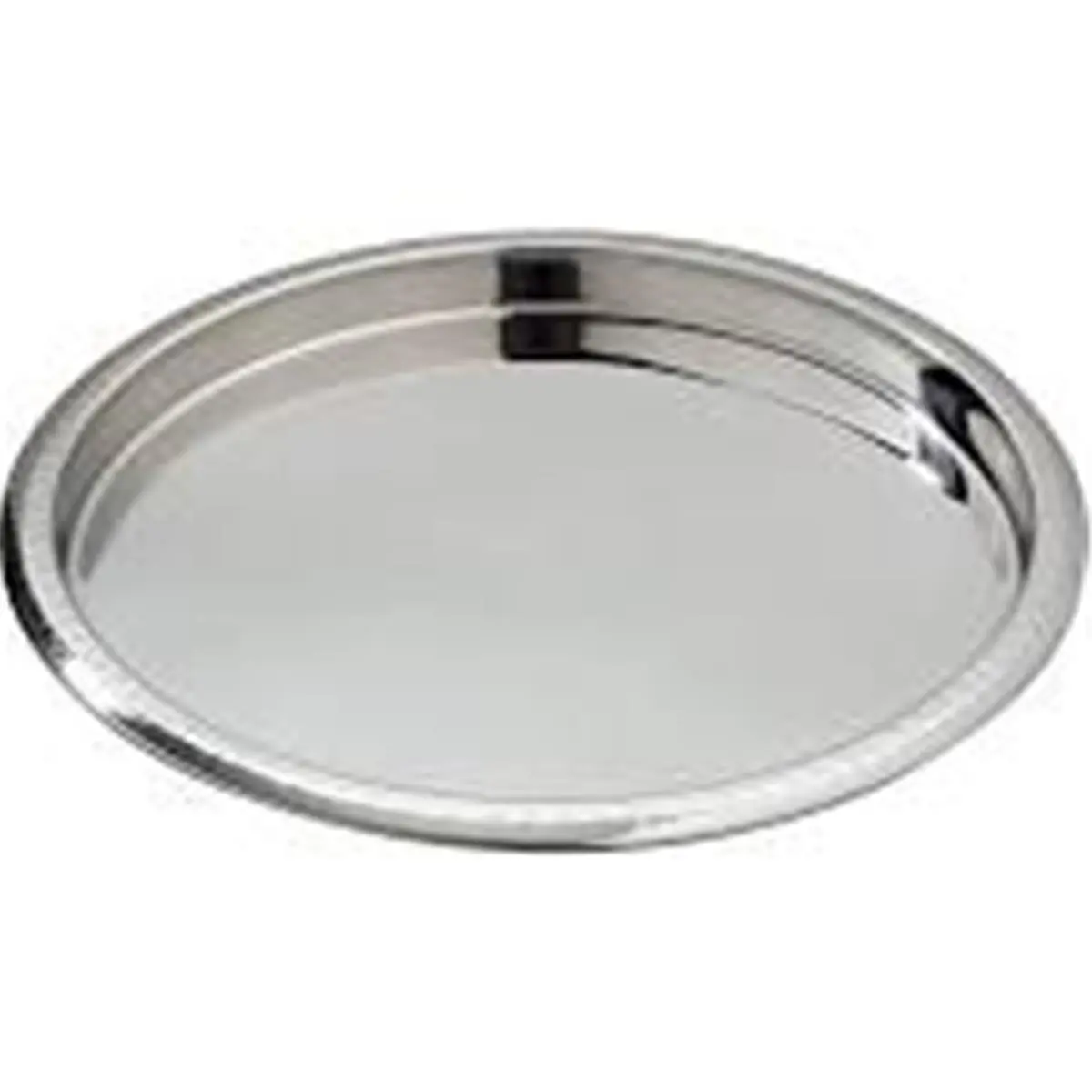Leeber 72554 14 in. High-Rim Hammered Serving Bar Tray, High-Gloss Non-Tarnish Kitchenware Accessory for Fine Dining Connoisseurs & Optimized Service Productivity