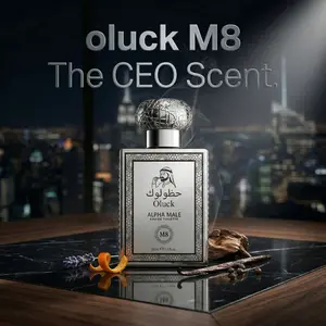 Oluck M8 Alpha Male Perfume for Men | Spicy Ginger & Grounding Amber | Bold Silver Edition (50ml)