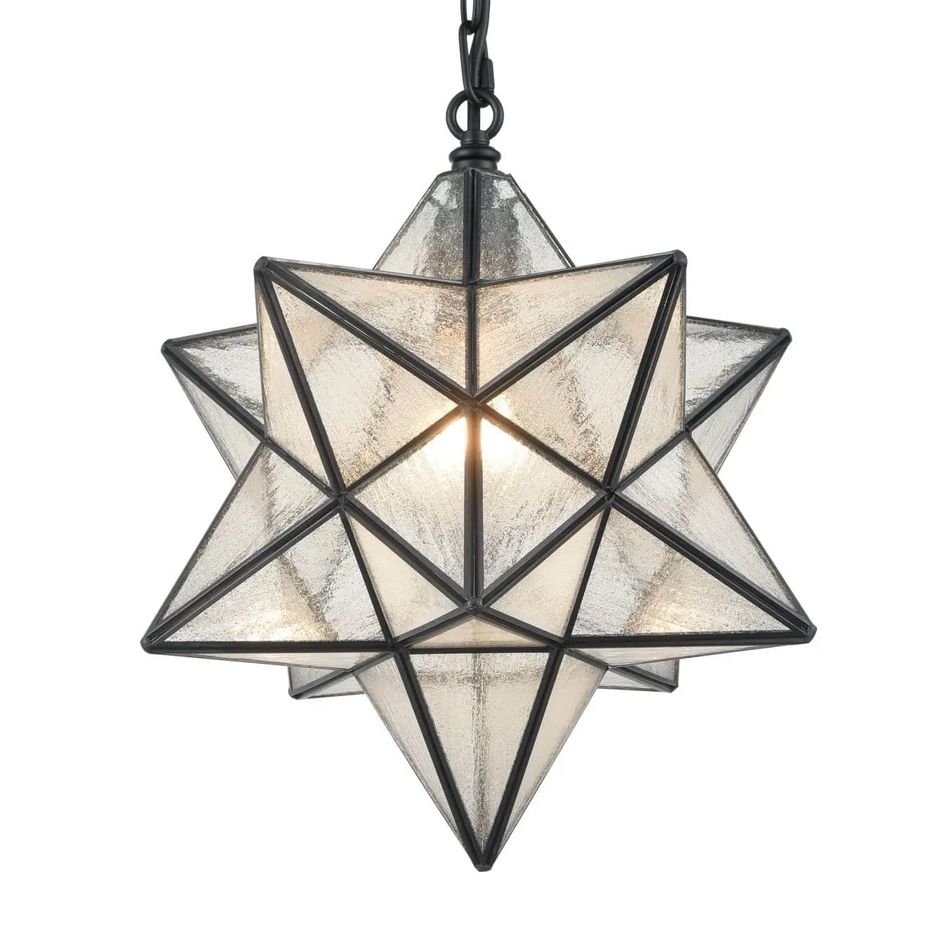 Vintage Moravian Star Seeded Glass Pendant Lights, 14-inch Diameter ...