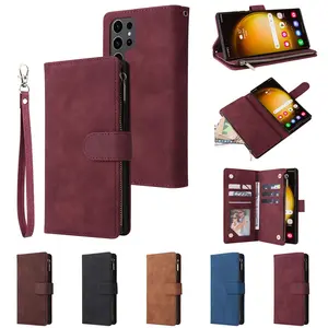 For Samsung Galaxy Wallet With Card Photo Frame Holder Magnetic Flip Leather Case For Samsung Galaxy S24 S23 Ultra S22 S21 S20 S10 S9 A55
