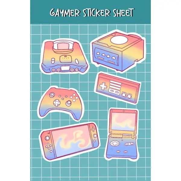 Cute Pansexual Gaymer Original Sticker Sheet