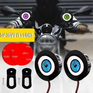 Evil Eye LED Light Assembly Kits, Dynamic Car Lights, LED Side Light Decorative Motorcycle Lights, 3D Dynamic Devil Eye Car Accessories, LED Car Ambient Light