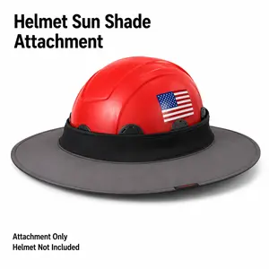 BARHAR Helmet Sun Shade Attachment - Wide Brim Sun Protection for Hard Hats & Climbing Helmets, Reversible Gray/Black, Water-Resistant