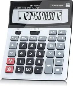 Calculator, 12-Digit Large LCD Display Desktop Calculators, Big Button with Dual Power (Solar & ), Standard Function for Office/School/ Use