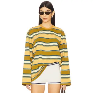 Lovers and Friends Ella Top in Moss Green Stripe