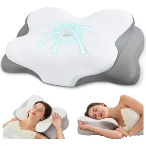 Cervical Neck Pillow Ergonomic Memory Foam Pillow for Neck Pain Relief with Breathable Pillowcase, Adjustable Contour Neck Support for Side Back Stomach Sleepers, Odorless