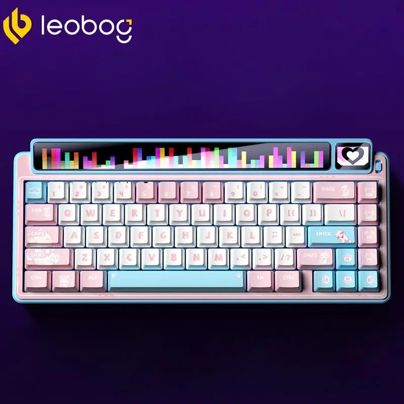 New Aula AMG65 Mechanical Gaming Keyboard w/Dual Screen, 65% Wireless Small Custom Keyboard RGB,Bluetooth/2.4G/Wired, Rapid Trigger, Hot Swappable for Windows Laptop PC Mac
