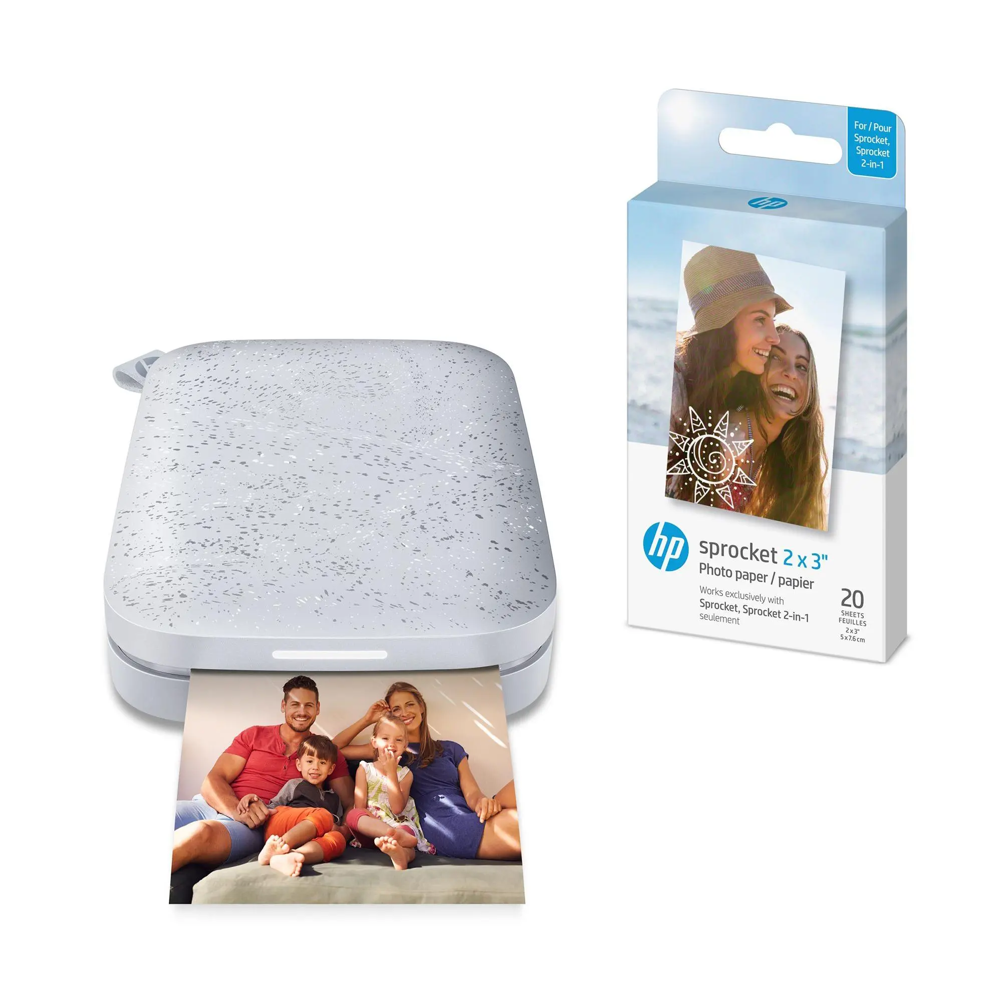 HP Sprocket Portable Photo Printer w/ 20 Pack of Sprocket Paper