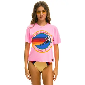 SIGNATURE VAIL BOYFRIEND TEE - NEON PINK