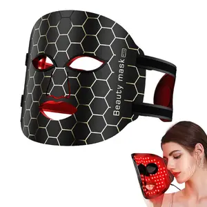 LED Light Facial Mask Machine, USB Rechargeable Photon Skin Rejuvenation Light Mask Beauty Instrument, Facial Beauty Instrument for Women