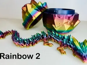 Crystal Dragon Egg with Articulated Dragon