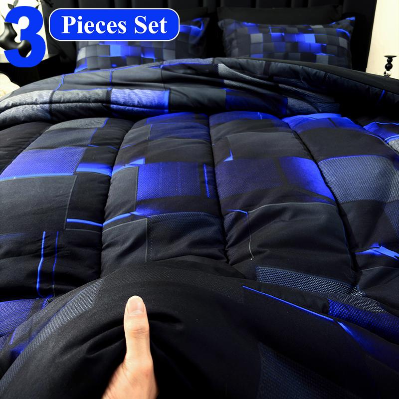 Four Seasons Technology Bedding Set 3 /7 piece quilt set, digital printing, available all year round, a must for avant-garde bedrooms, instantly adding a cyber atmosphere, a modern room quickly refreshed, technology-themed bedding, bedroom decoration,