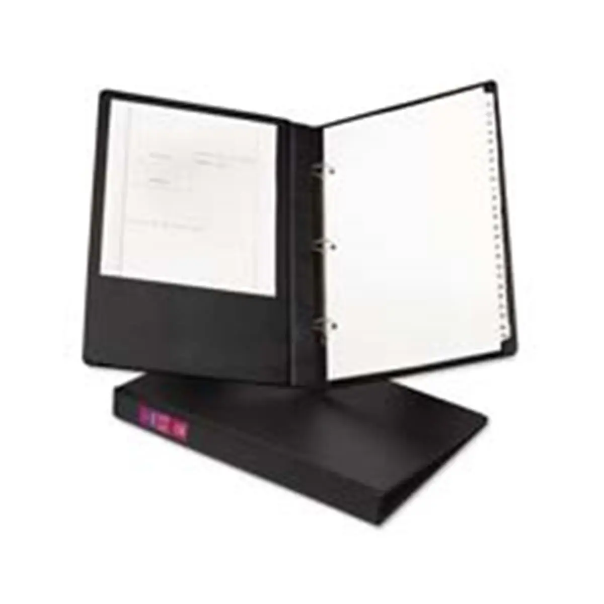 212 MAIN 3-Ring Round Life Binder, 1in. Capacity, 14in.x8.50in. Size, Black Document Organizer with Pockets, Home Office Accessory, Office Stationery Supplies, Storage Binder