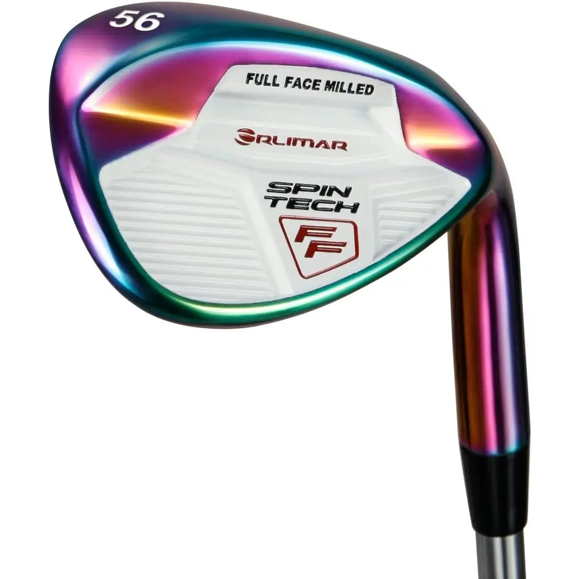 Spin Tech Men's Full Face Golf Wedges - Iridescent Design, Extreme Open-Face Shots, Custom Sole Grind, Higher Toe Weighting, Larger Hitting Surface, Exceptional Spin, Low Bounce Game Improvement, 52/56/60/64 Degree, Right/Left Handed, Laser Focused