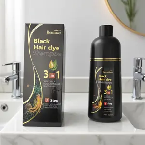 Black Hair Dye Shampoo for Gray Hair, Semi-Permanent Hair Color Shampoo for Women and Men, 3 in 1 Grey Coverage.