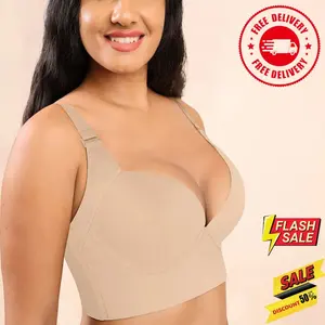 Women Deep Cup Bra Hide Back Fat Full Back Coverage Underwire Bra with Shapewear Incorporated Push Up Sports T Shirts New Bras Seamless balconettes bralette