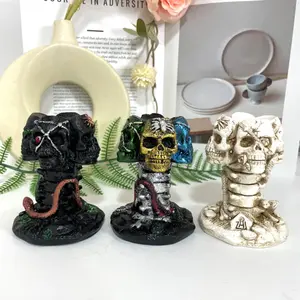 2 Count Skull Snake Stand Black White Healing Stone Home Decoration For Crystal Ball From IG Crystal