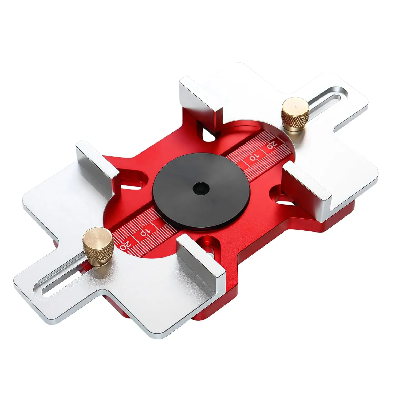 Wood Router Slotting Locator 2-in-1,Aluminum Alloy with Clear Scale & Adjustable Depth – Woodworking Grooving Guide for Bevel, Curve, Pattern & Edge Cutting – Compatible with Most Router Bases