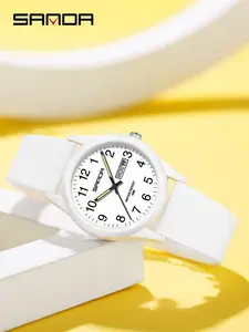Sanda Cute Trendy Quartz Watch, Creative Casual Wristwatch for Boys & Girls, Analog Display, Resin Material, All Seasons