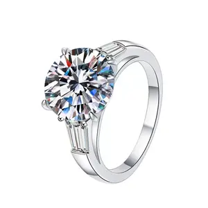 5-Carat D Color GRA Moissanite "Pigeon Egg" Ring for Women, Made of S925 Sterling Silver