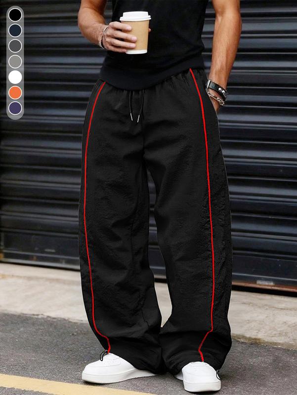 Men's Casual Striped Printed Comfortable Straight-Leg Sports Pants Suitable for Spring and Summer Wear Athleisure Style Bottoms