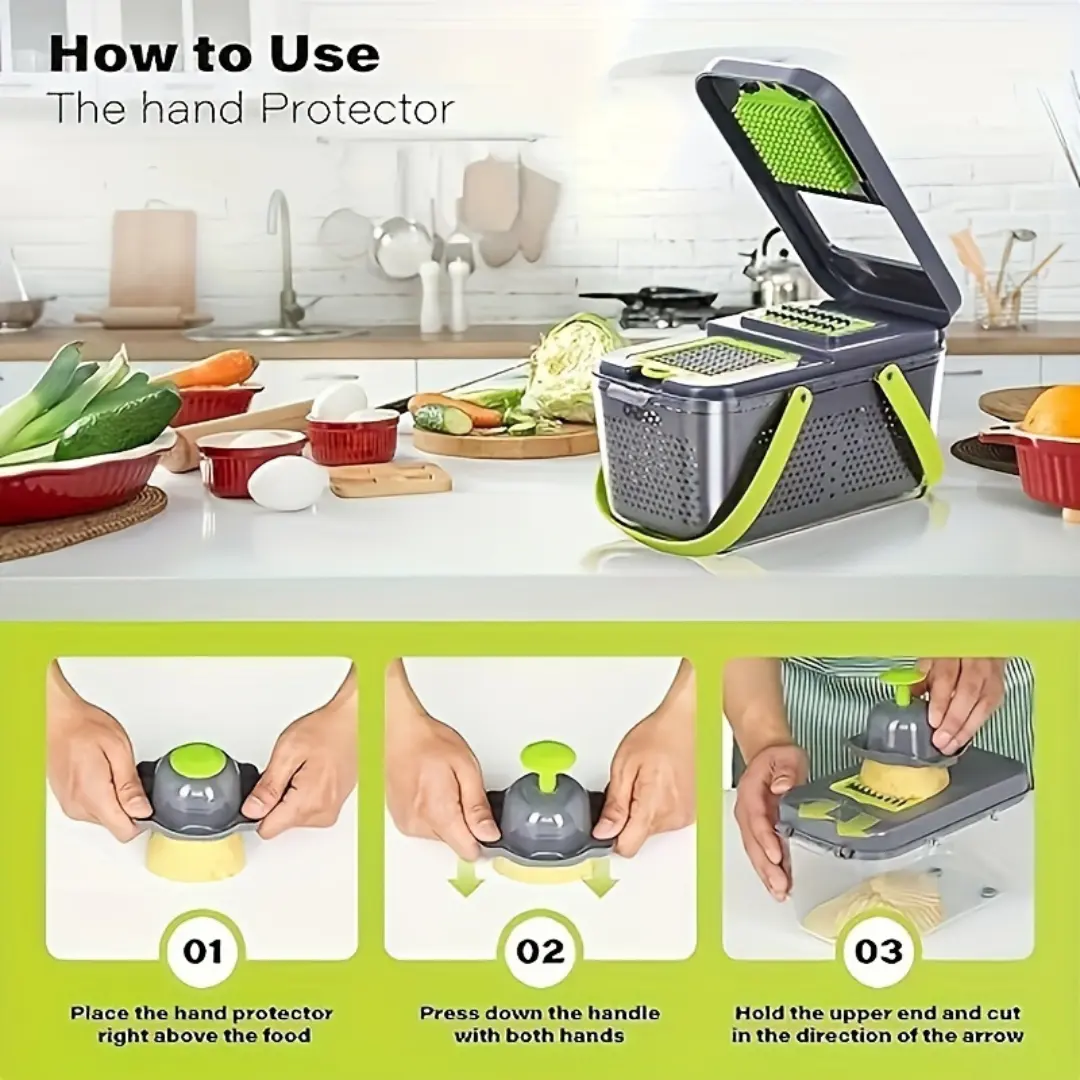 Simpledeluxe 22 in 1 Vegetable Cutter with Container Veggie Choppers And Dicers Food Chopper Cutter for Onion Tomato Multi Kitchen Tool with 13 Blades