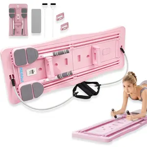 Pilates Reformer Board 4-in-1 Foldable Multi-Purpose Home Sliding Board for Core Strength Home Exercise Equipment Gym Tools