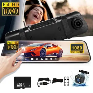 1080P HD Dash Cam with 10'' Touch Screen,Dual Front & Rear Cameras, Night Vision, Waterproof Backup Camera, 24H Parking Monitor, Parking Assistance fathersdaygiftideas