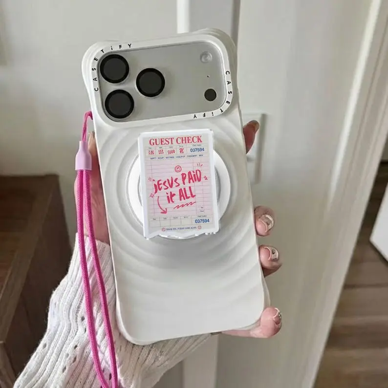 Jesus Paid It All Guest Check MagSafe Phone Grip – Christian Faith Phone Accessory