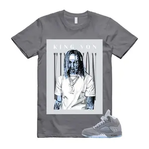 Unisex Classic Short-Sleeve T-Shirt, 5 Prints (Wolf Grey, 2026 Ice Blue, Light Graphite, White, Icy), Layer-Friendly, King Von Inspired