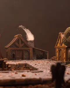 Blacksmith Shop Miniature Painted 3D Printed Forge Terrain Building for DND TTRPG Diorama Display